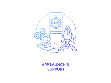 App launch and support concept icon preview picture