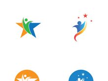 People star logo design to achieve a success or dream.