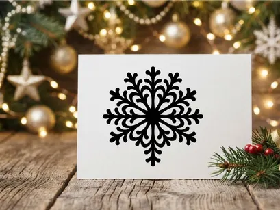 Dekoratives schwarzes Schneeflocken-Element für Winter- und Weihnachtsdekoration