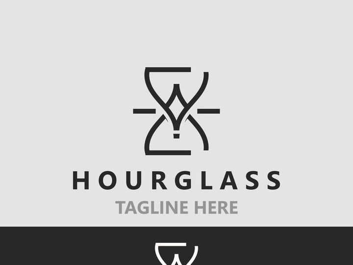 Hourglass logo ancient vintage style object design template flat vector