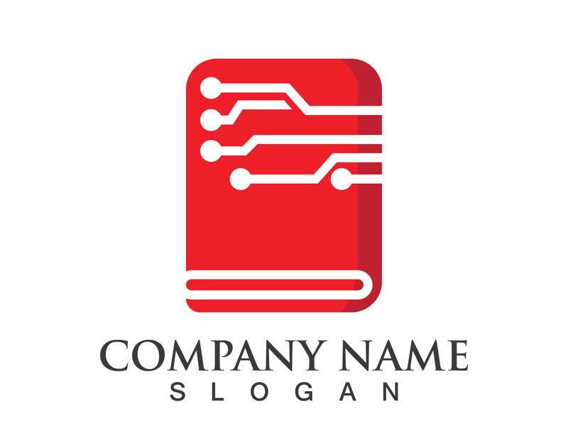 Digital book logo technology vector icon design
