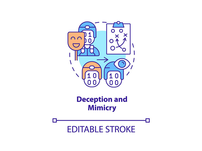 Deception and mimicry concept icon