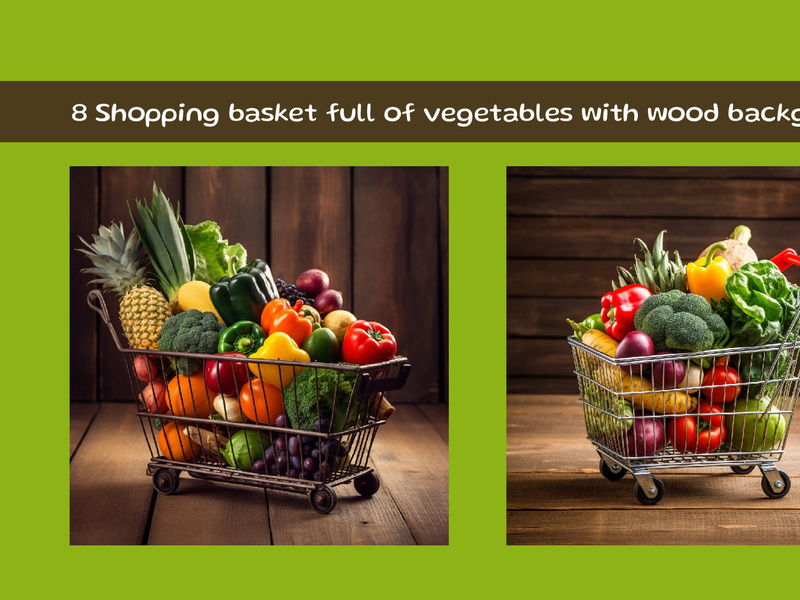 Shopping basket full of vegetables and fruits