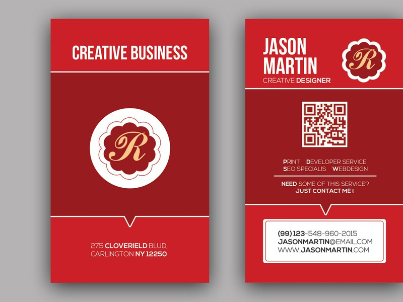 Red Corporate business Card Template V04