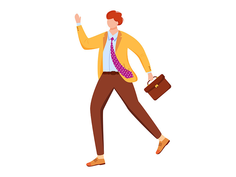 Male office worker flat vector illustration