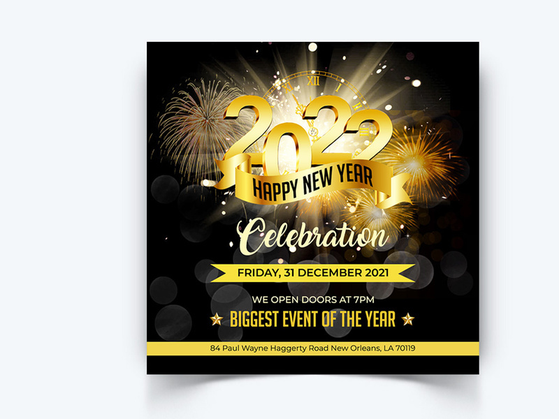 New Year Social Media Instagram Posts Template (AI)