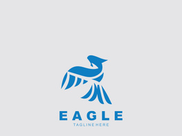 Eagle Logo minimalist style design template. Falcon Logotype Emblem identity preview picture