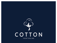 Soft natural organic cotton flower plant logo for cotton plantations, industries,business,textile,clothing and beauty,vector