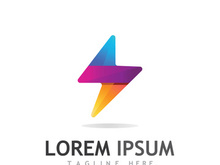 Colorful electric lightning logo design.