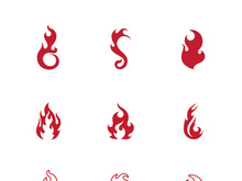Fire flame logo vector illustration desig