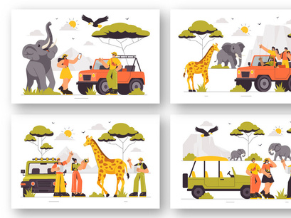 9 Wildlife Safari Experience Illustration