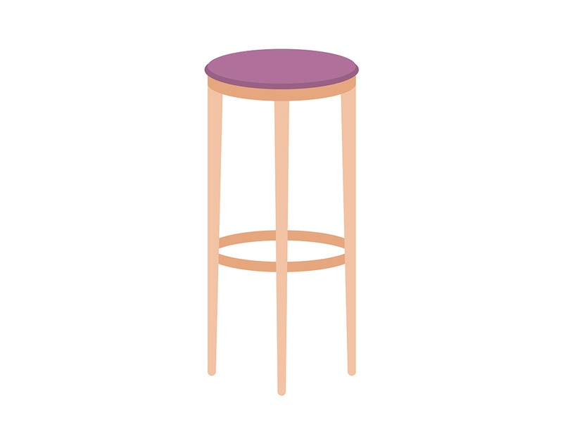 Bar chair semi flat color vector character
