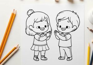 Children playing happy friendship vector illustration flat design