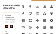 Simple Business Icon Set V4