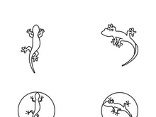 Lizard Chameleon Gecko Silhouette black vector