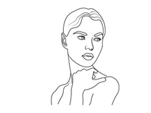 Line Art Flower Drawing Women