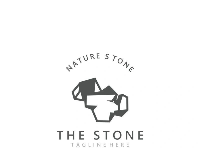 Stone logo template design simple elegant product brand natural element