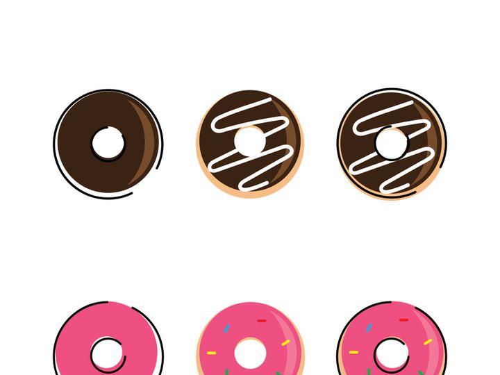 Vector donut logo template. Sweet Tasty Donut . dessert sign  illustration. for cafe  restaurant  stall. Grab and go concept.