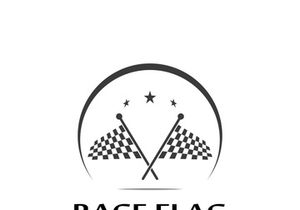 Creative and modern racing flag logo design.