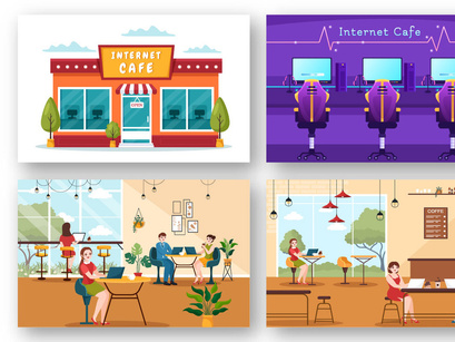 13 Internet Cafe Illustration