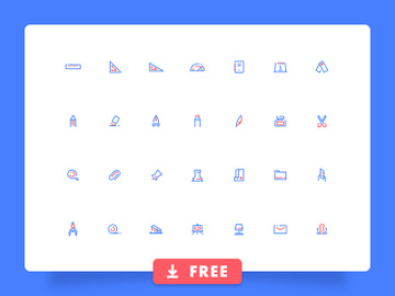 Stationery icon set preview picture