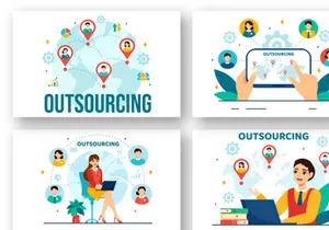 12 Outsourcing Business Illustration