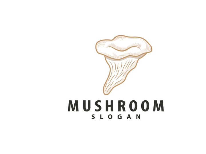 Mushroom Logo, Retro Minimalist Design