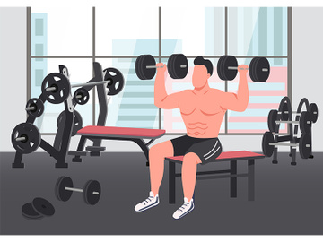 Bodybuilding exercise flat color vector illustration preview picture
