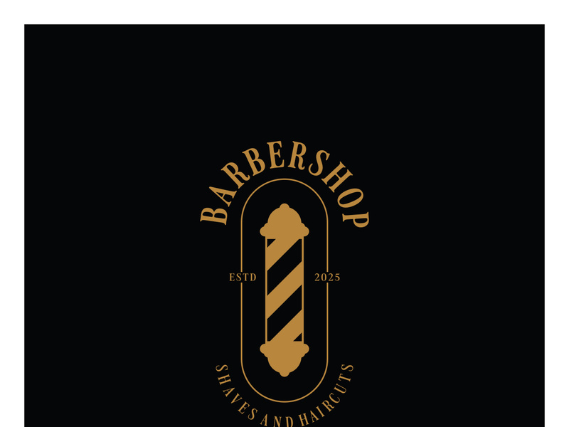 Barbershop logo vintage, retro, haircut, shaving, with scissors, shaving pole, comb, razor. for business, emblems, labels, barber shops, badges.