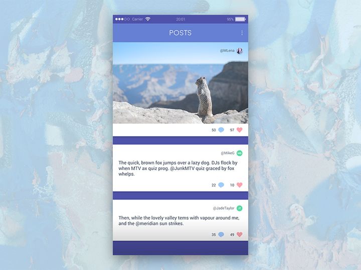 Posts Feed App UI