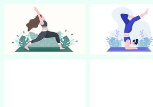 18 Yoga or Meditation Flat Design Illustration
