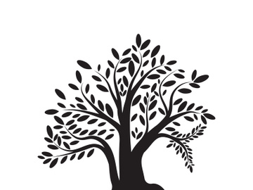 Root Leaf Family Tree of Life Oak Banyan Maple Stamp Seal Emblem Label logo design vector preview picture