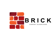Bricks Logo Design, Material Stone Illustration Vector, Building Construction Icon