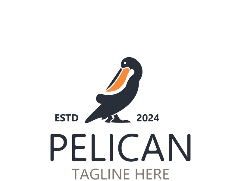 Pelican bird silhoutte vintage logo vector illustration template icon graphic design