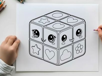 Cute love themed dice vector illustration flat design