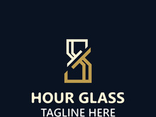 Hourglass logo ancient vintage style object design template flat vector