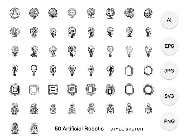 Artificial Robotic Element Draw Black