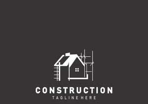 Construction structure line home building and repair logo Design illustration