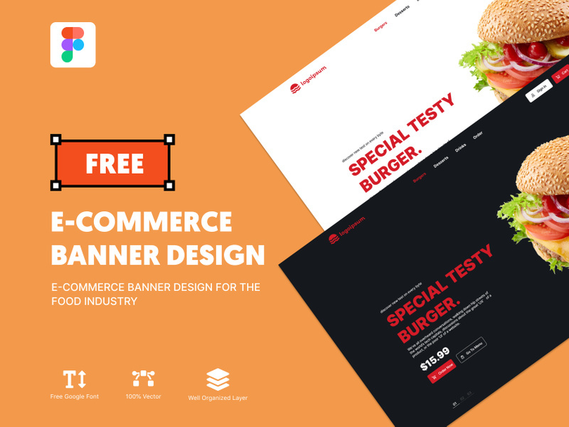 E-commerce banner design for the food industry - FREE