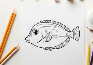 Stylized fish swimming vector illustration flat design