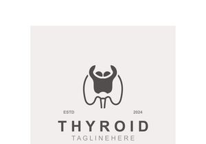 Thyroid Gland human Endocrine System structure logo thyroid care simple template design