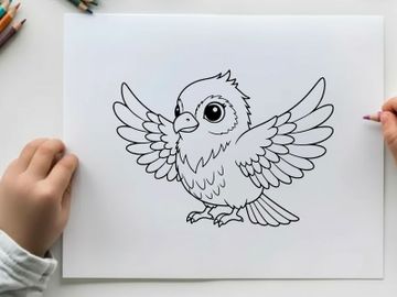 Cute flying bird flat design vector illustration preview picture