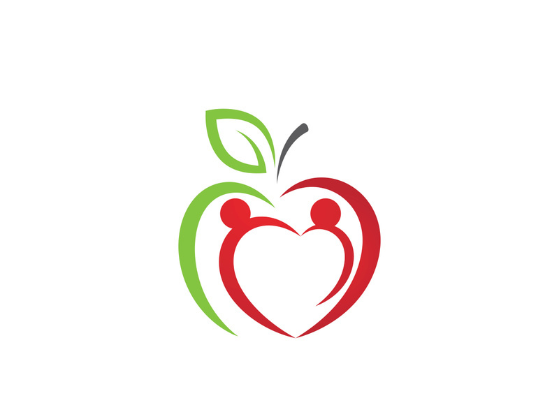 Healthy apple vector icon