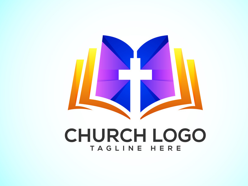 Church logo. Christian sign symbols. The Cross of Jesus