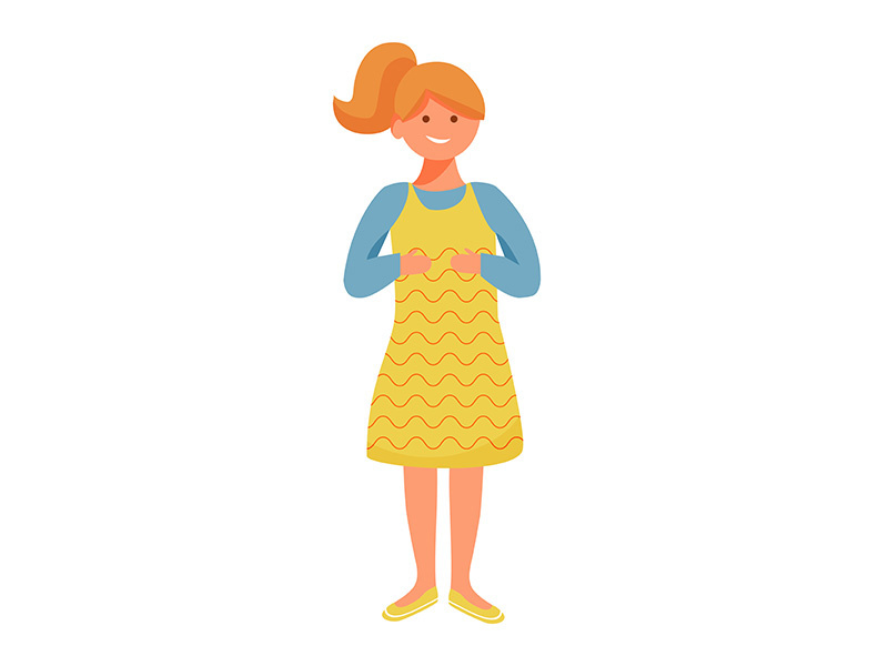 Happy girl flat vector illustration