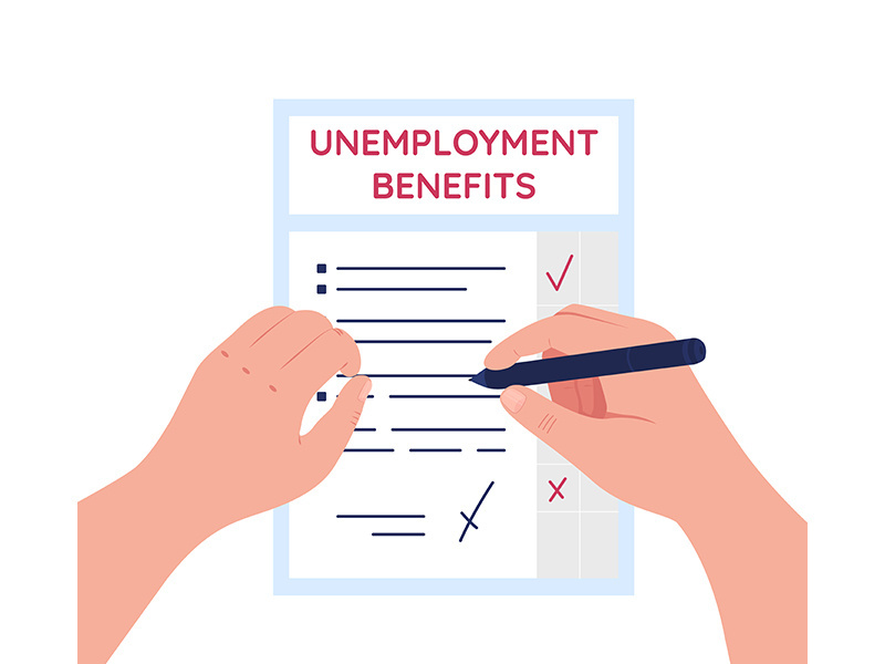 Unemployment benefits flat concept vector illustration