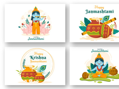 Happy Janmashtami Hand Lettering Sketch Of Young God Krishna On White  Background Vector Drawn Illustration Stock Illustration - Download Image  Now - iStock