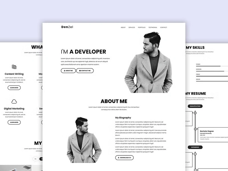 Personal Portfolio HTML Landing Page Template