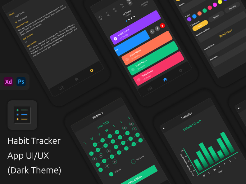 Habit Tracker App (Dark Theme)