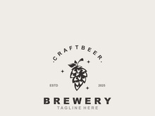 Brewery logo craft beer template design emblems beer cafe, bar, brewing company illustration